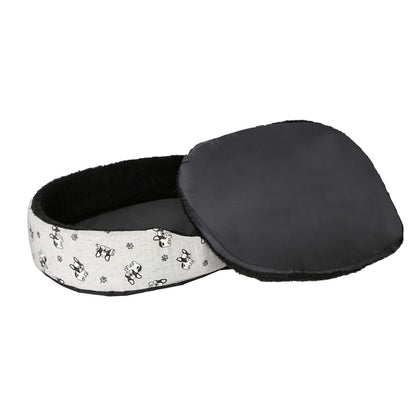 CAMA PARA MASCOTAS YORK TELA ESTAMPADA, CORDERITO NEGRO