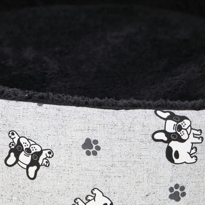 CAMA PARA MASCOTAS YORK TELA ESTAMPADA, CORDERITO NEGRO