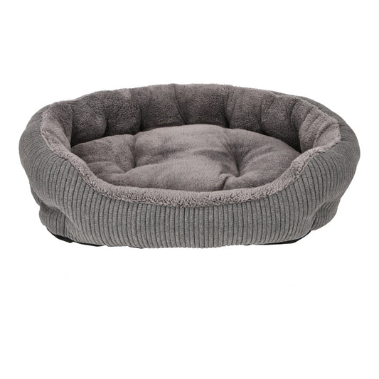 CAMA PARA MASCOTA ECO SOFT PLOMO DISEÑO, CORDERITO GRIS