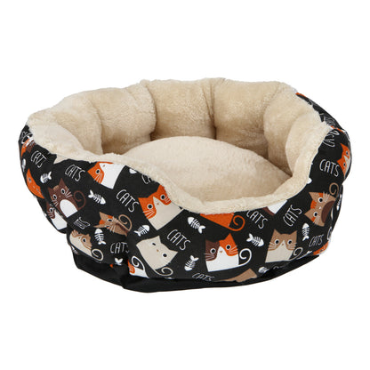 CAMA PARA MASCOTA NUBE SOFT NEGRO PRT ESTAMPADO