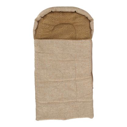 SACO DE DORMIR PARA MASCOTAS MOSTAZA, CORDERITO BEIGE